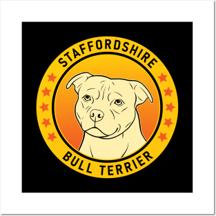 Staffordshire Bull Terrier Dog Portrait Posters and Art